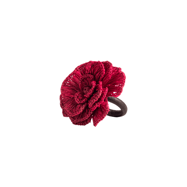 Porta-Guardanapo Flor Crochê Rosa