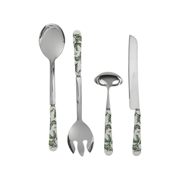 Set Talheres de Servir Folhas 4 Peças